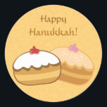 Happy Sweet Hanukkah Ronde Sticker<br><div class="desc">Hanukkah - Happy Hanukkah Origineel en Creative Custom Gift Design. U kunt tekst toevoegen of schrappen,  tekstdoopvont,  grootte veranderen,  zich richten en kleuren.</div>