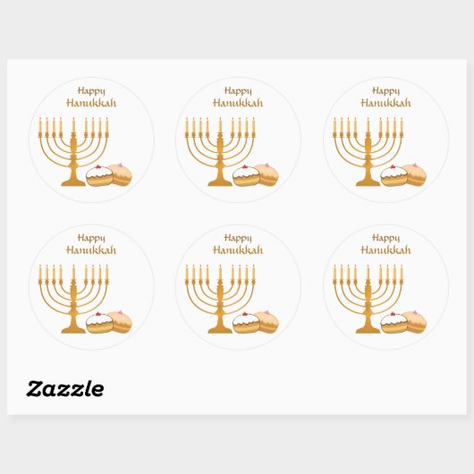 Happy Sweet Hanukkah Ronde Sticker (Vel)