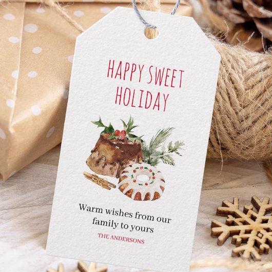 Happy Sweet Holiday | Kerstmis Cadeaulabel