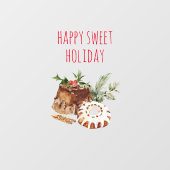 Happy Sweet Holiday | Kerstmis Raamsticker (Vel)