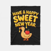 Happy Sweet New Year Goose Cookie Rosh Hashanah  Fleece Deken (Voorkant)