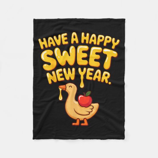 Happy Sweet New Year Goose Cookie Rosh Hashanah  Fleece Deken (Voorkant)