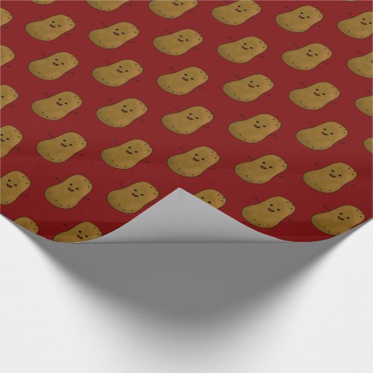 Happy Sweet Potato Deep Red Cadeaupapier (Hoek)