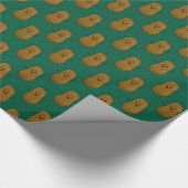 Happy Sweet Potato Hunter Green Cadeaupapier (Hoek)