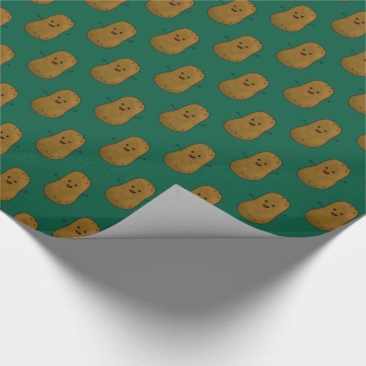 Happy Sweet Potato Hunter Green Cadeaupapier (Hoek)