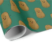 Happy Sweet Potato Hunter Green Cadeaupapier (Rol Hoek)
