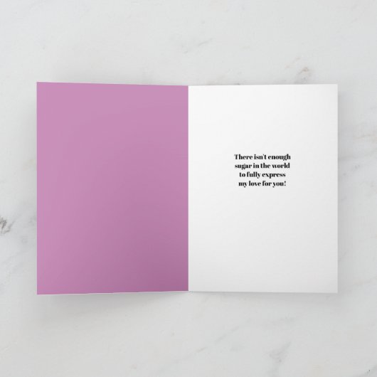 Happy Sweetest Day Cupcakes en koekjes op Paarse Feestdagen Kaart (Binnen)