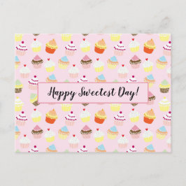 Happy Sweetest Day Cute Cupcake Pattern Briefkaart