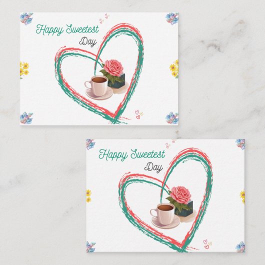 Happy Sweetest Day Informatiekaartje (Voorkant / Achterkant)