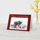 Happy Sweetest Day Pug wenskaart Kaart (Gele Bloem)