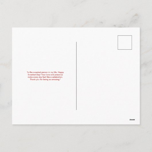 Happy Sweetest Day Red Rose Feestdagenkaart (Achterkant)