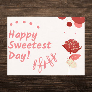 Happy Sweetest Day Red Rose Feestdagenkaart