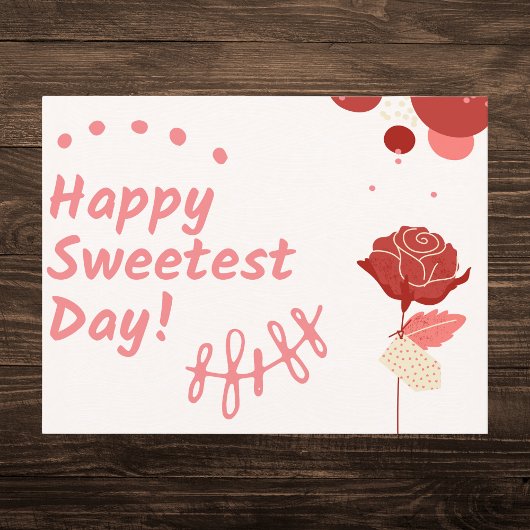 Happy Sweetest Day Red Rose Feestdagenkaart