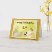Happy Sweetest Day Teddy Bears Kaart (Gele Bloem)