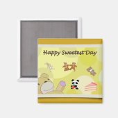 Happy Sweetest Day Teddy Bears Magneet (Voorkant / Achterkant)