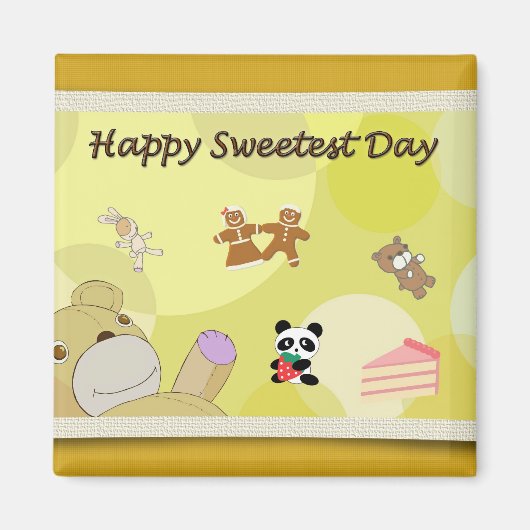 Happy Sweetest Day Teddy Bears Magneet (Voorkant)