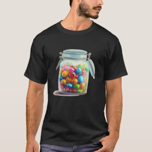 Happy sweets en snoep in een pot voor kinderen en t-shirt