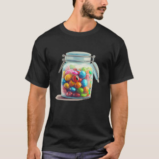 Happy sweets en snoep in een pot voor kinderen en  t-shirt