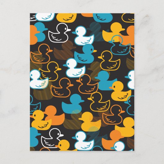 Happy Swimming a Paddling of Ducks Pattern Briefkaart (Voorkant)
