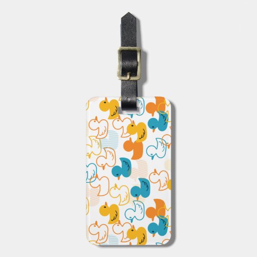 Happy Swimming a Paddling of Ducks Pattern II Bagagelabel (Voorkant verticaal)