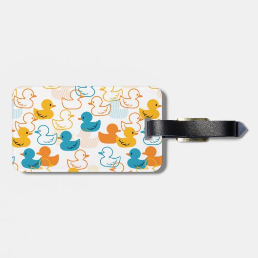 Happy Swimming a Paddling of Ducks Pattern II Bagagelabel (Achterkant horizontaal)
