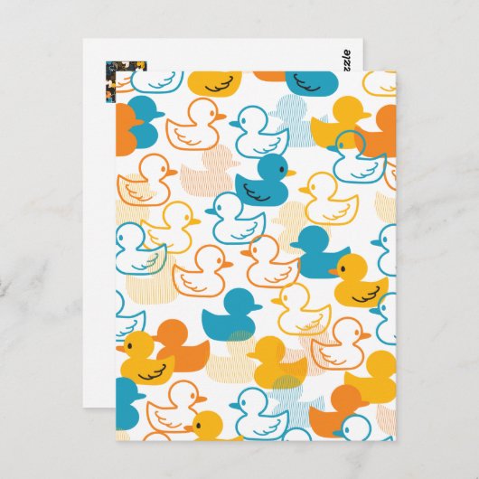 Happy Swimming a Paddling of Ducks Pattern II Briefkaart (Voorkant / Achterkant)