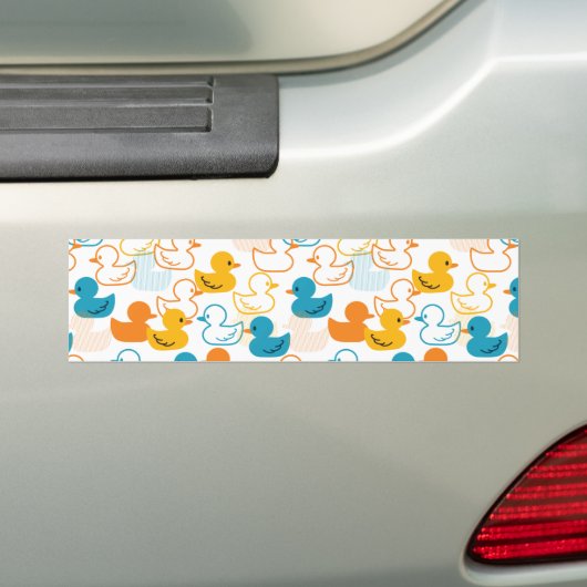 Happy Swimming a Paddling of Ducks Pattern II Bumpersticker (Op auto)