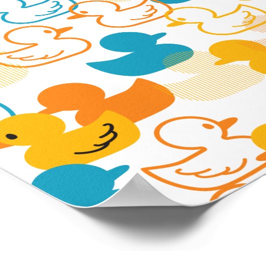 Happy Swimming a Paddling of Ducks Pattern II Poster (Hoek)