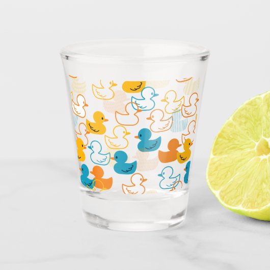 Happy Swimming a Paddling of Ducks Pattern II Shot Glas (Voorkant)