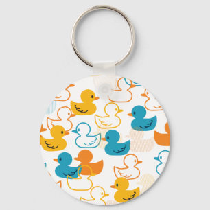 Happy Swimming a Paddling of Ducks Pattern II Sleutelhanger