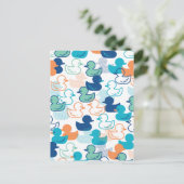 Happy Swimming a Paddling of Ducks Pattern III Briefkaart (Staand voorkant)