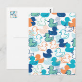Happy Swimming a Paddling of Ducks Pattern III Briefkaart (Voorkant / Achterkant)