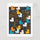Happy Swimming a Paddling of Ducks Pattern Postcar Briefkaart (Voorkant)