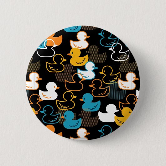 Happy Swimming a Paddling of Ducks Pattern Ronde Button 5,7 Cm (Voorkant)