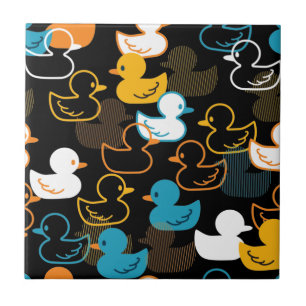 Happy Swimming a Paddling of Ducks Pattern Tegeltje