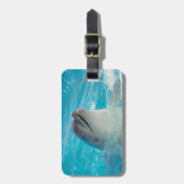 Happy Swimming Dolphin Bagagelabel (Voorkant verticaal)
