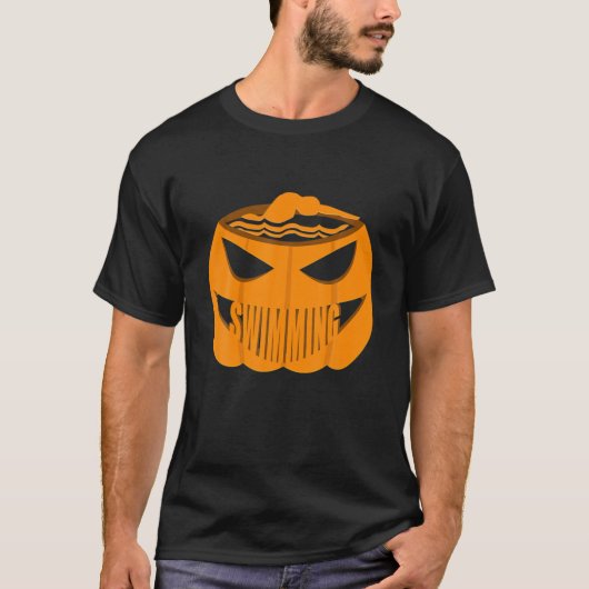 Happy Swimming Halloween Pumpkin Costume, die er d T-shirt (Voorkant)