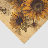 Happy Swirling Sunflowers, Butterflies and Script Tissuepapier (Detail)