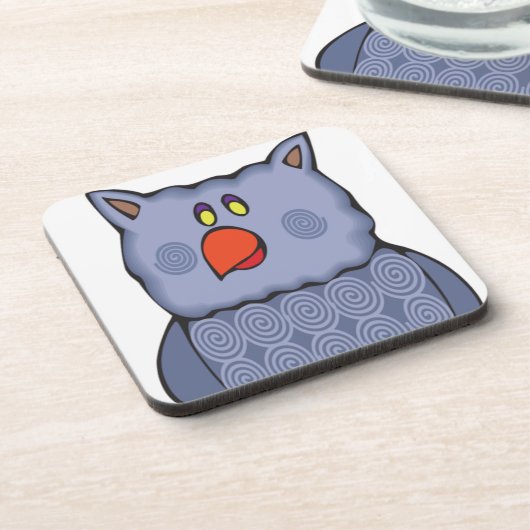 Happy Swirly Owl on White Drankjes Onderzetter (Linkerzijde)