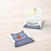 Happy Swirly Owl on White Drankjes Onderzetter (Rechterzijde)