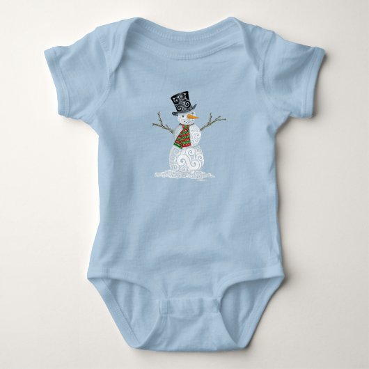 Happy Swirly Snowman Romper (Voorkant)