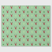 Happy T-Bone Steak Reindeerrode neus Kerstmis Cadeaupapier (Vlak)