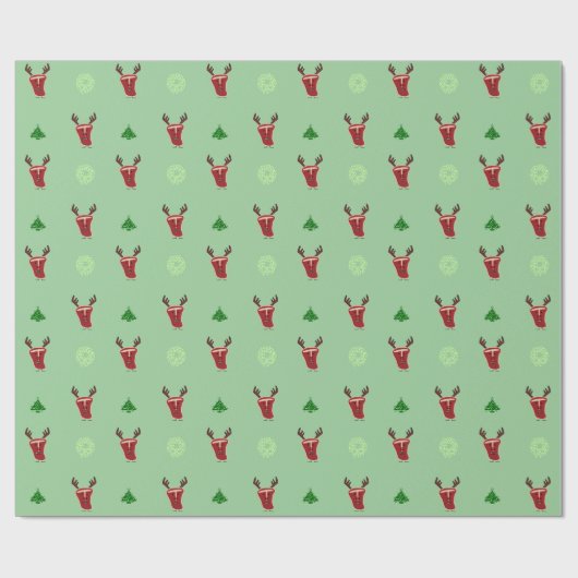 Happy T-Bone Steak Reindeerrode neus Kerstmis Cadeaupapier (Vlak)