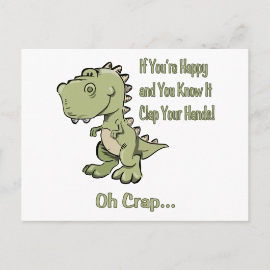 Happy T-Rex Briefkaart (Voorkant)