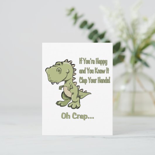 Happy T-Rex Briefkaart (Staand voorkant)