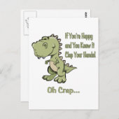 Happy T-Rex Briefkaart (Voorkant / Achterkant)