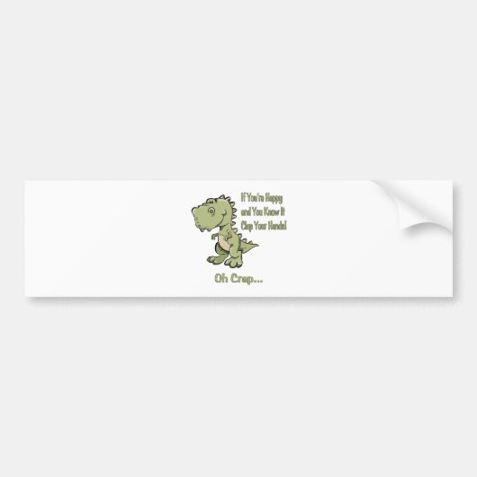Happy T-Rex Bumpersticker (Voorkant)