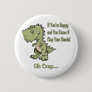 Happy T-Rex Ronde Button 5,7 Cm