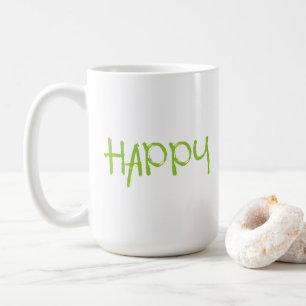 HAPPY T-shirt - Kleurrijke Graphic koel Koffiemok