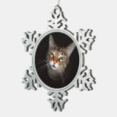 Happy Tabby Wiskers Tin Sneeuwvlok Ornament (Rechts)
